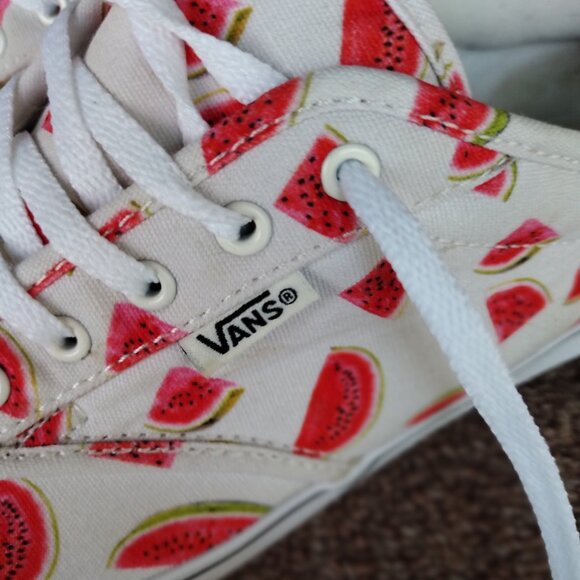 Vans low top canvas “Off the Wall”watermelon all over Sneakers Women’s Size 9.5 - Picture 3 of 7